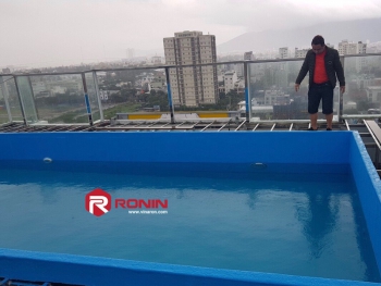 Thi công bể bơi Composite ở tầng mái khách sạn tư nhân ở Hải Châu - Đà Nẵng